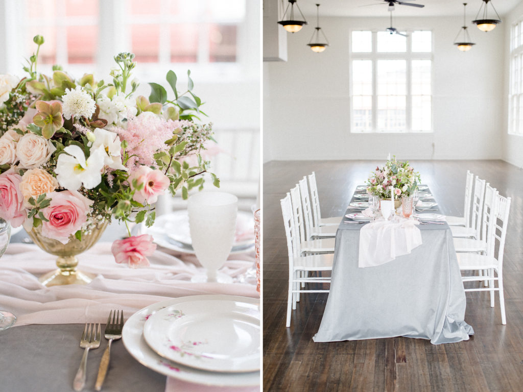 pretty in pink styled shoot tablescape