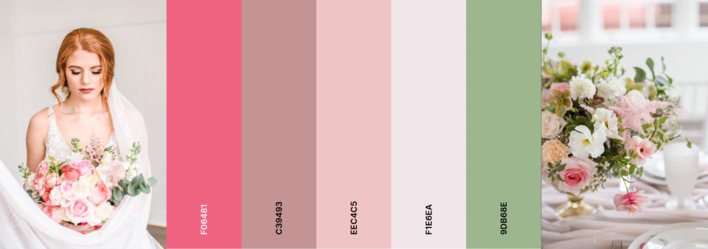 pink wedding color palettes