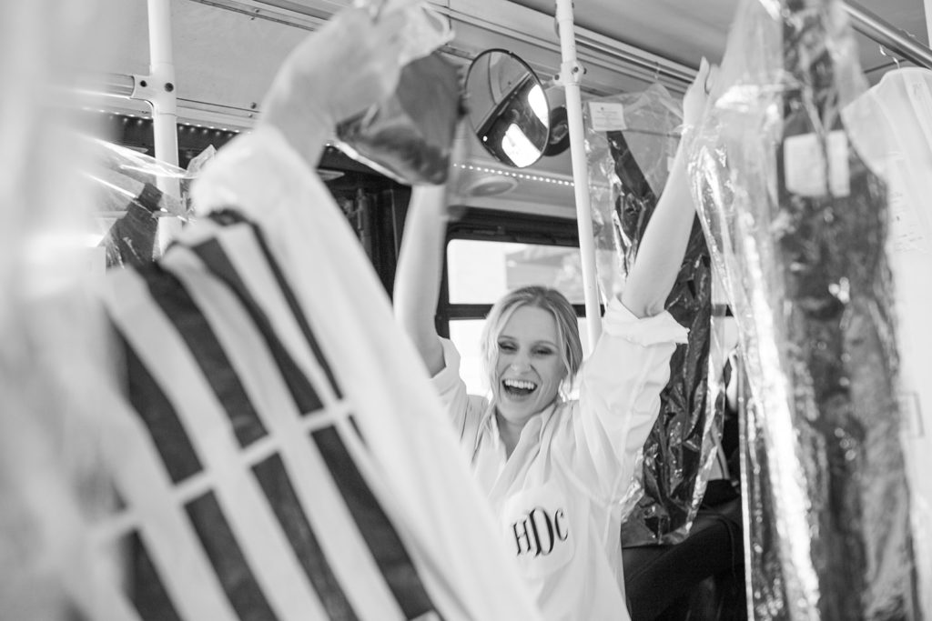 bride on party bus