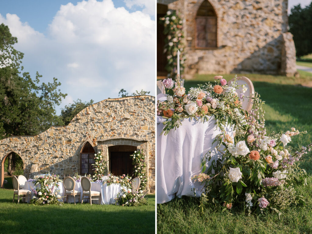 pastel wedding tablescape