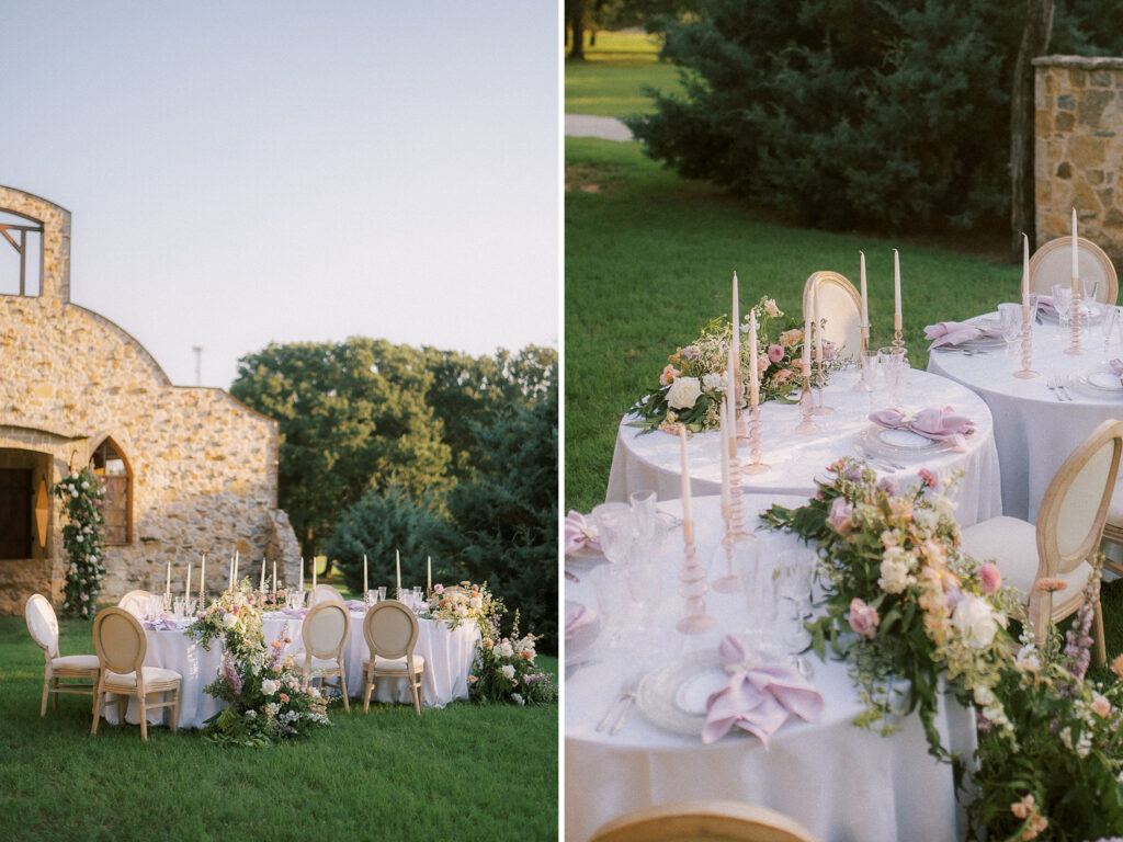 pastel wedding tablescape