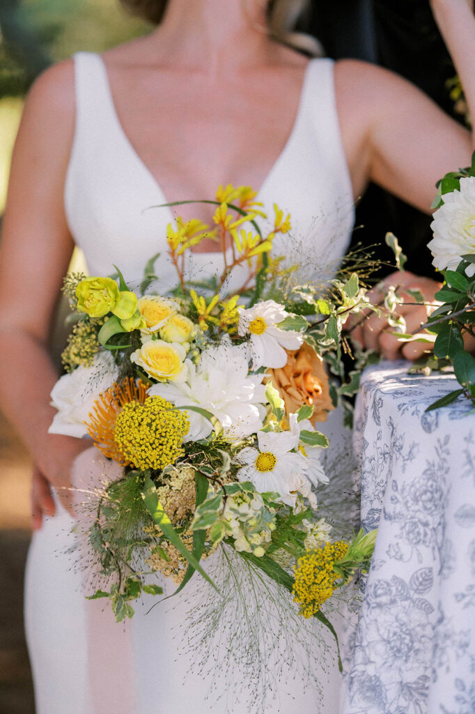 yellow wedding florals