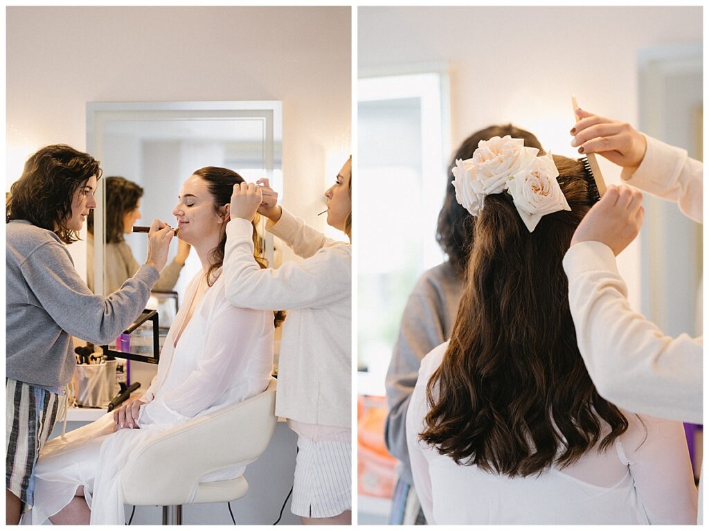 Bride hair and makeup by August and Omni for Oklahoma City wedding