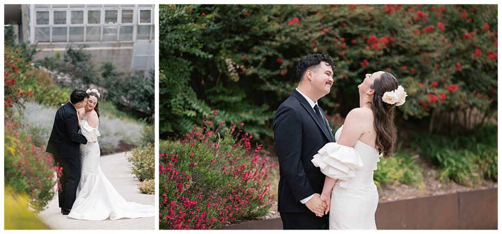 bride and groom at myriad gardens