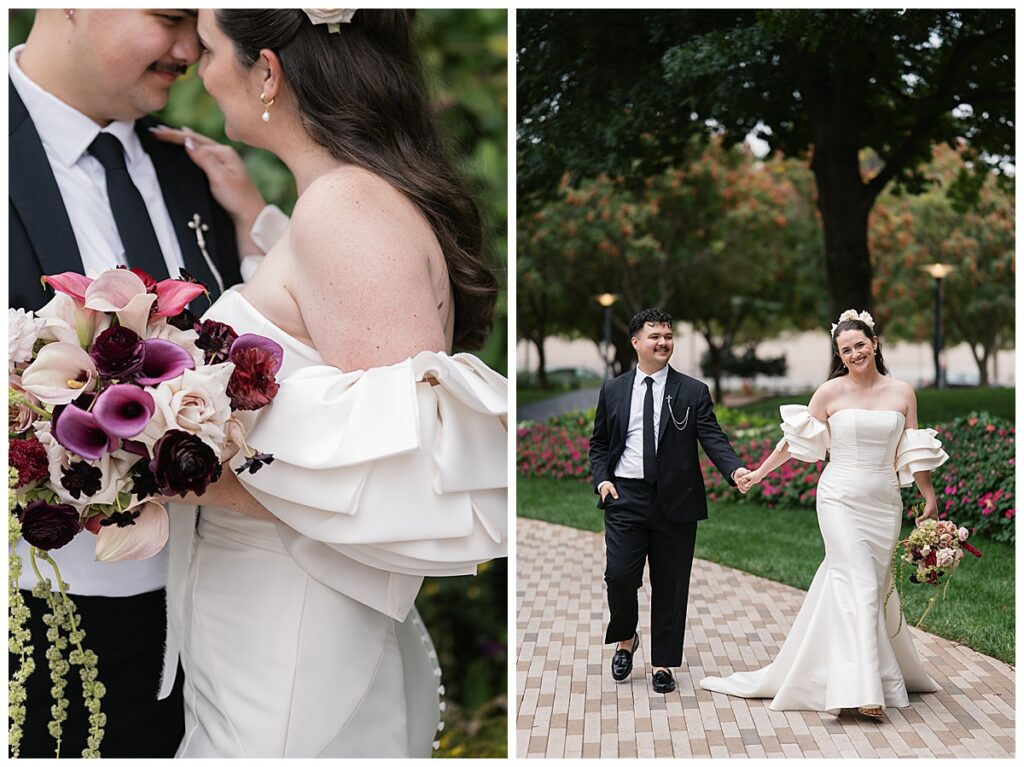 bride and groom at myriad gardens