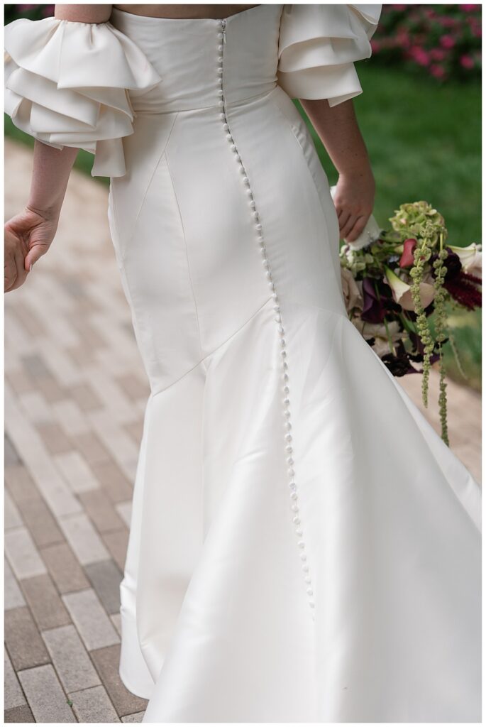 back of bride's dress
