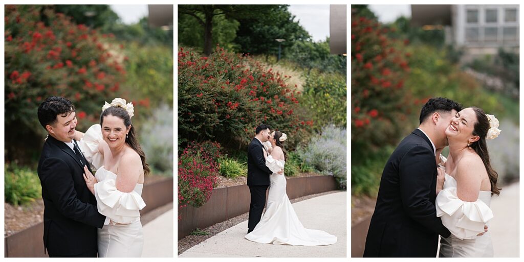 bride and groom at myriad gardens