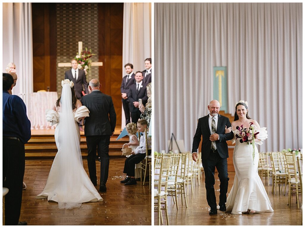 bride walking down the aisle at civic center music hall