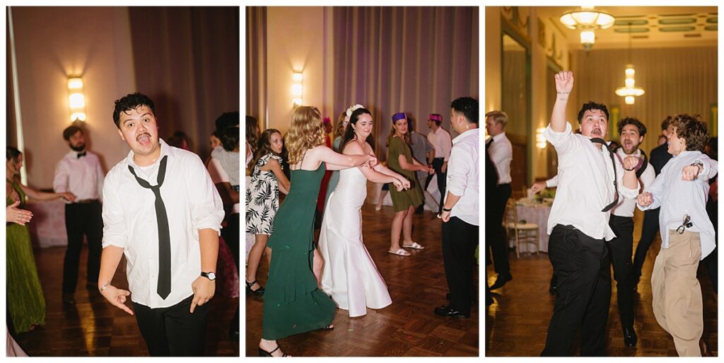 Guests celebrating and dancing during Oklahoma City wedding reception